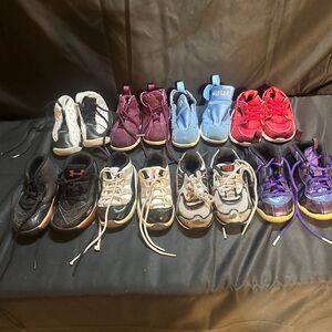 Kids Multi-Color Sneaker Collection-8 pairs, mostly Jordans size 4 and 5C-#507